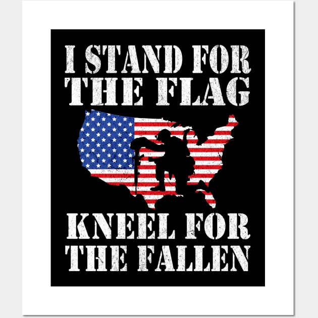 I Stand For The Flag Kneel For The Fallen Memorial Day Wall Art by ArchmalDesign